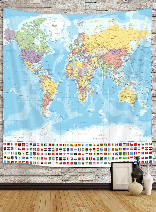 iTapnoom World Map Tapestry Wall Hanging, Map of The World with National Educational Walls Tapestries Room Decor, Boys Girls Kids Map Wall Tapestry for Bedroom Living Room Office Classroom (60X40") - Image 1